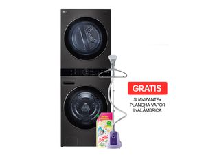 Combo Torre De Lavado Eléctrico LG WK25BS6E | 25 Kg Incluye Suavizante y Plancha a Vapor