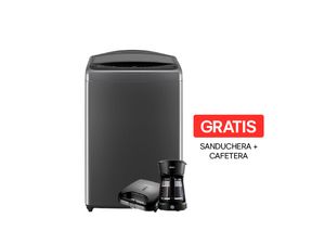 Combo Lavadora Automática LG WT19MV6 19 Kg Carga Superior  | Incluye Sanduchera y Cafetera